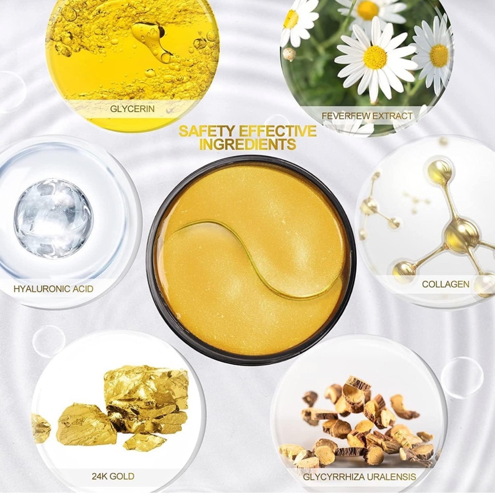 24k Gold Under Eye Patches- 60 pcs